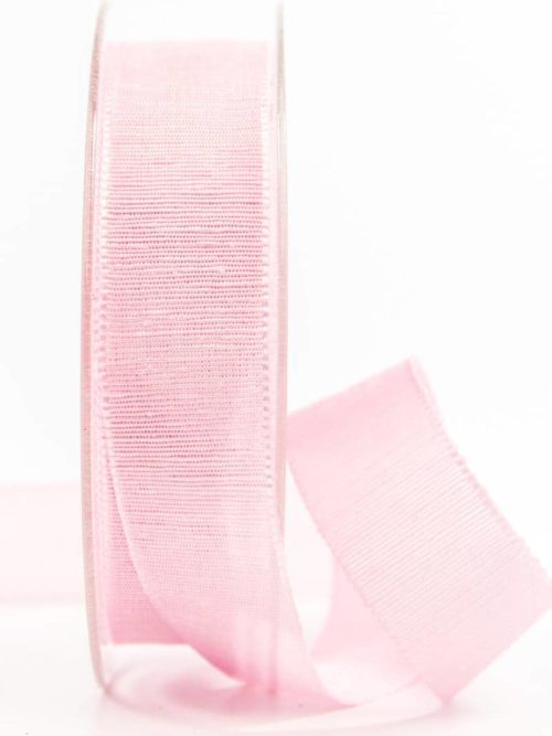Gift ribbon with beautiful woven structure, pink, 25 mm wide