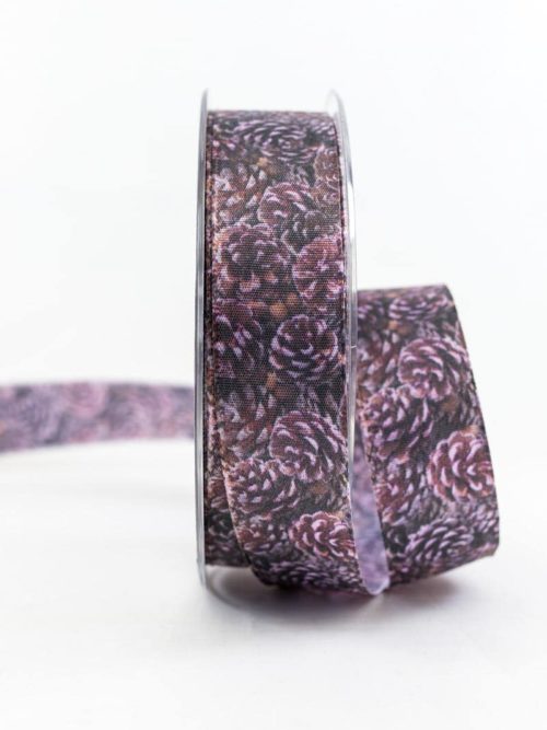 Above fir cone, purple, 25 mm wide