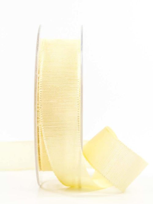 Gift ribbon with beautiful woven structure, vanilla, 25 mm wide