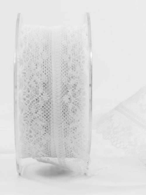 Fine lace, white, 40 mm wide