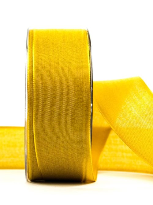 Wrapping ribbon linen, sunflower yellow 40 mm wide
