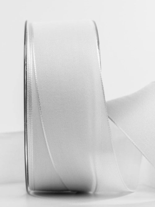 Wrapping ribbon linen, white, 40 mm wide