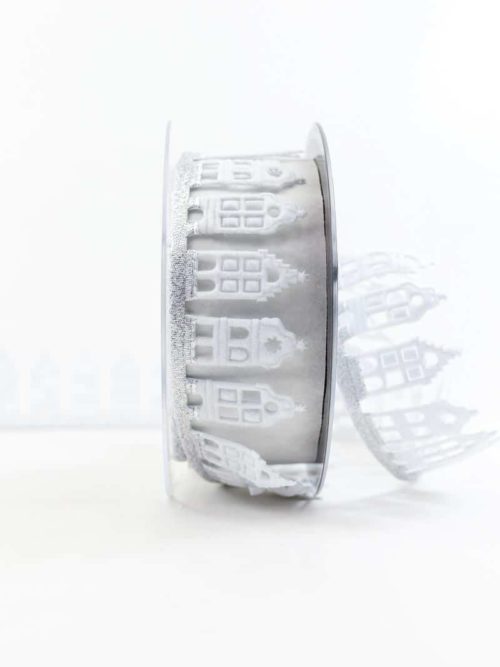 Decolite winter houses, white-silver, 40 mm wide