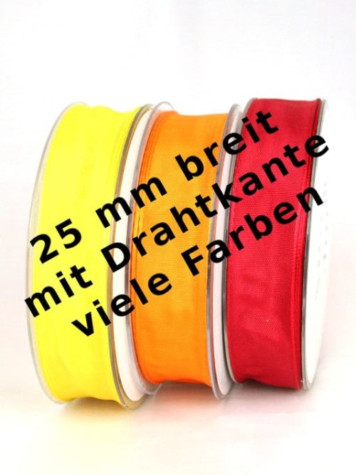 Decorative tape with wire edge, 25 mm wide