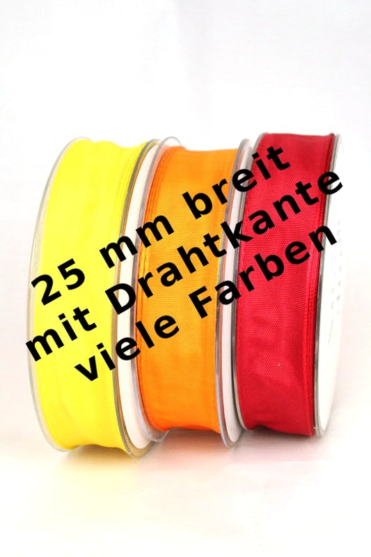 Decorative tape with wire edge, 25 mm wide