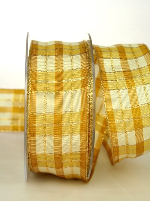 Diamond ribbon, 40 mm wide, cream-gold
