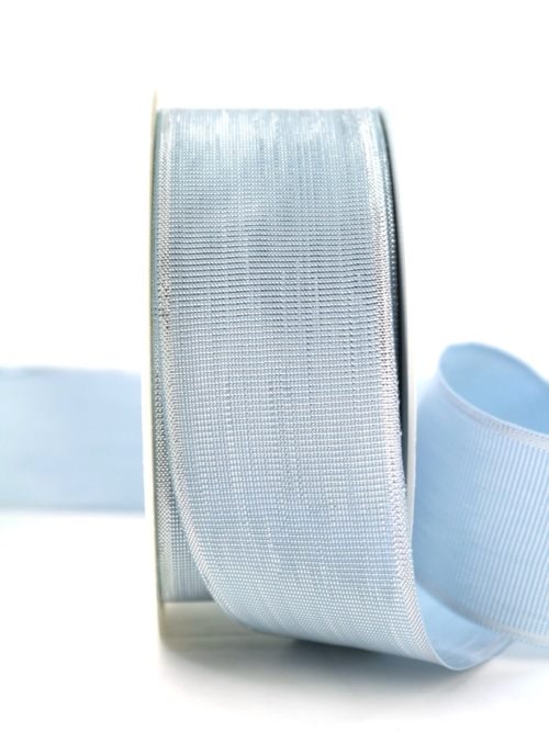 Gift ribbon light blue glossy, 40 mm wide