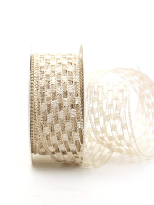 Cream mesh band, 40 mm wide