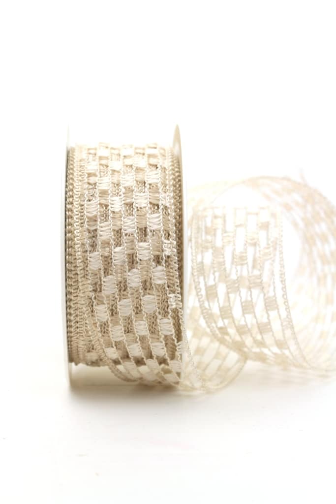 Cream mesh band, 40 mm wide