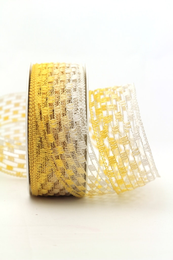 Grid band multicoloured yellow, 40 mm wide