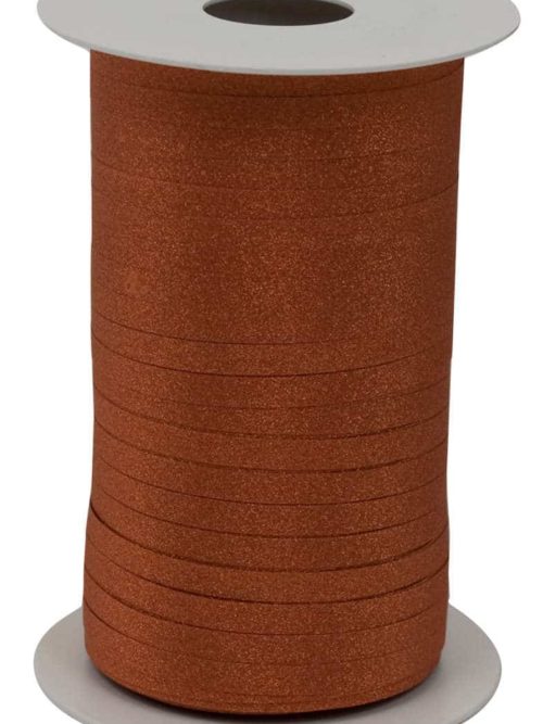 Glamour glitter ruffle ribbon, copper, 5 mm wide