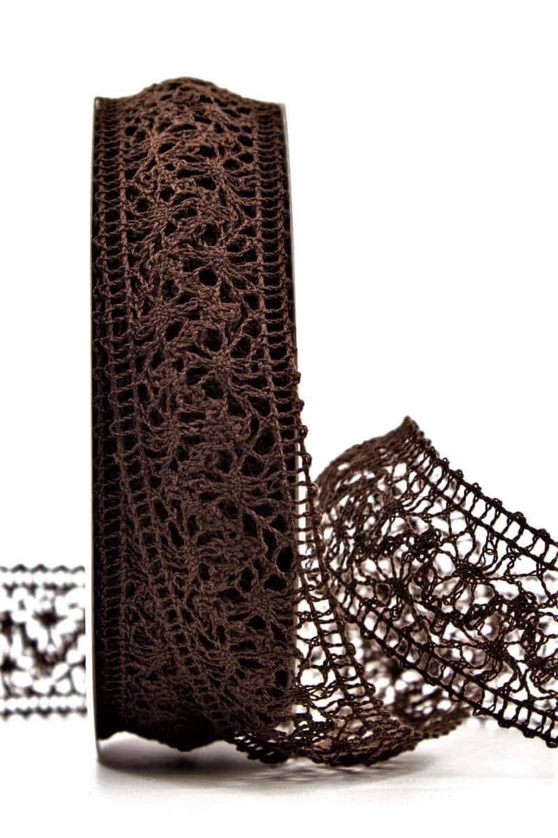 Crochet lace, brown, 38 mm wide