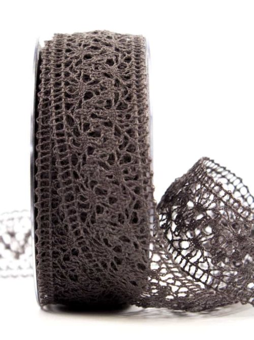 Crochet lace, taupe, 38 mm wide