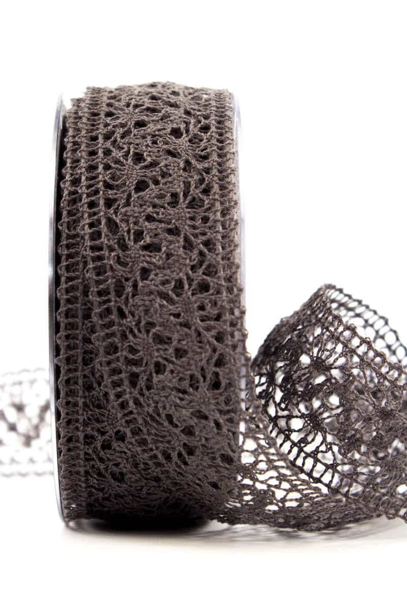 Crochet lace, taupe, 38 mm wide