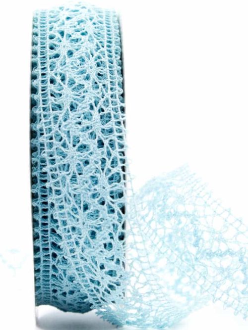 Crochet lace, light blue, 38 mm wide