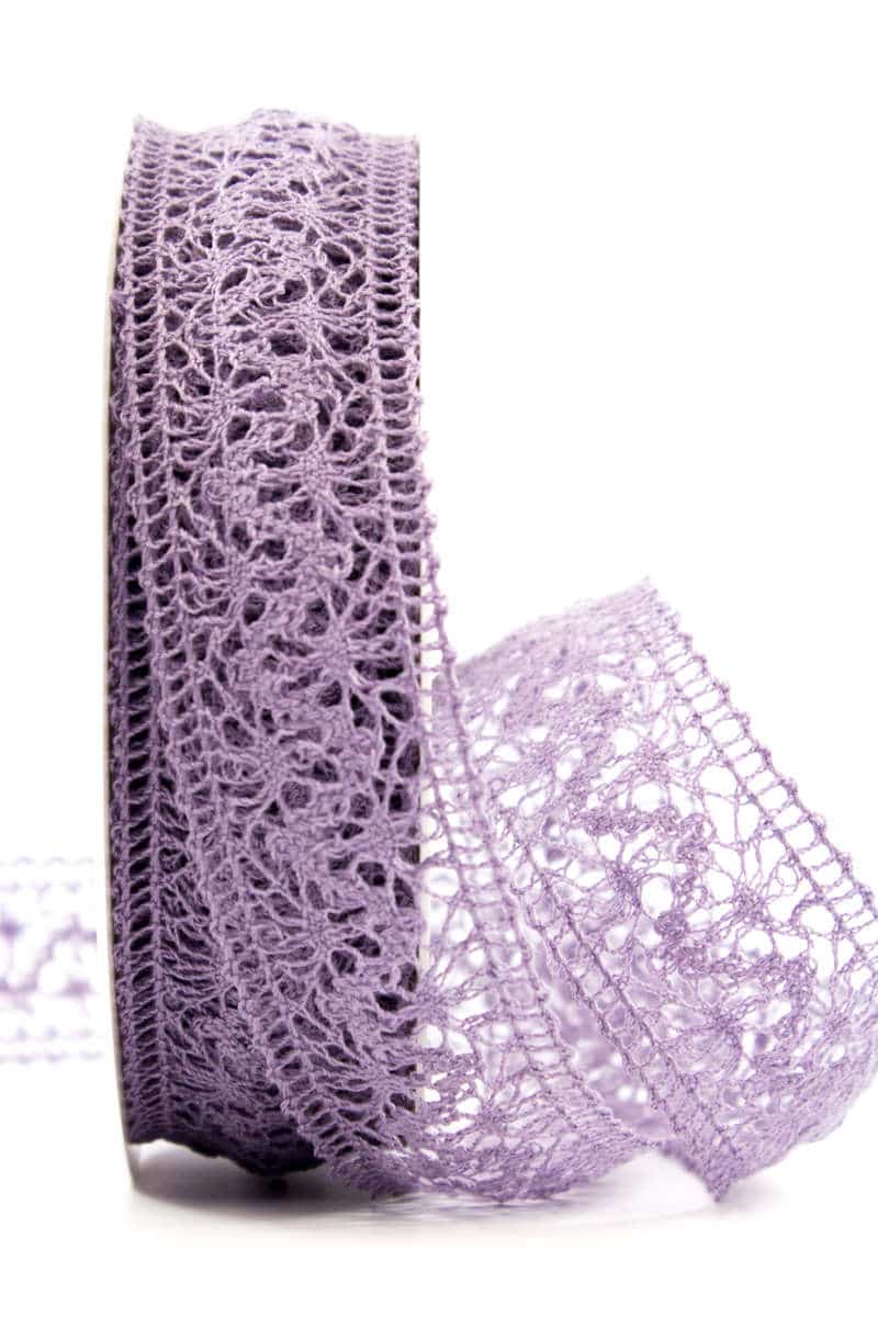 Crochet lace, purple, 38 mm wide