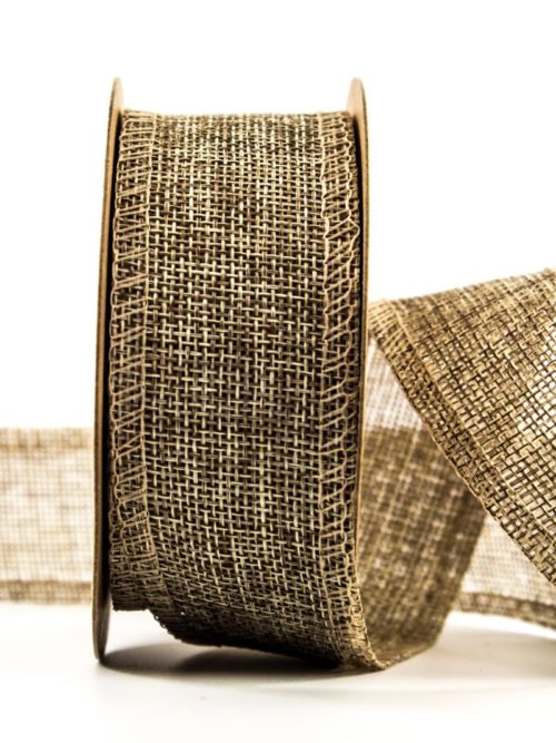 Fine jute ribbon, natural, 40 mm wide