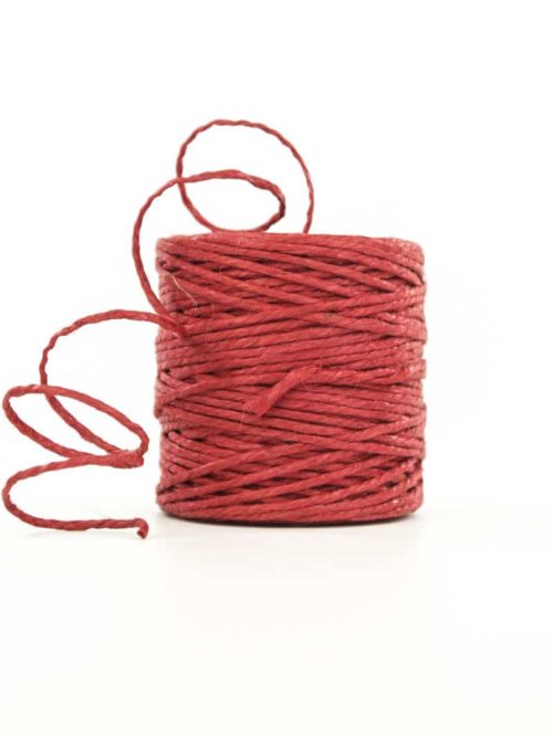 Jute cord, red, 3 mm thick
