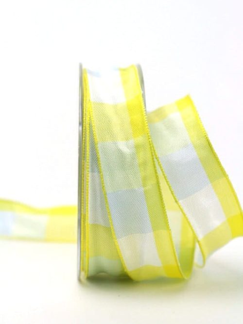 check ribbon light yellow, 25 mm wide