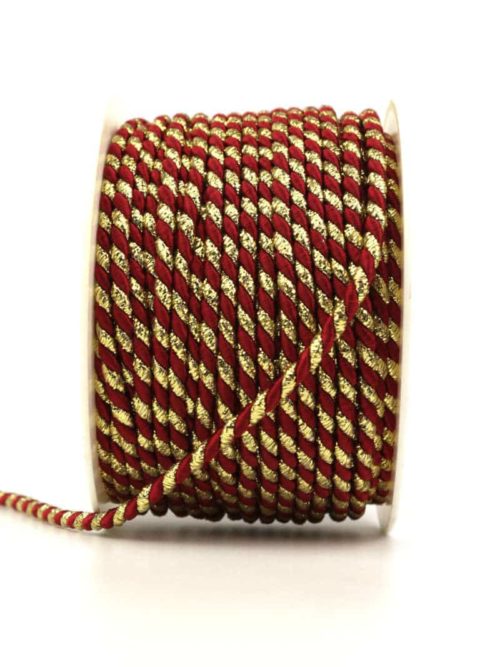 cord, 2-coloured bordeaux-gold, 4 mm thick