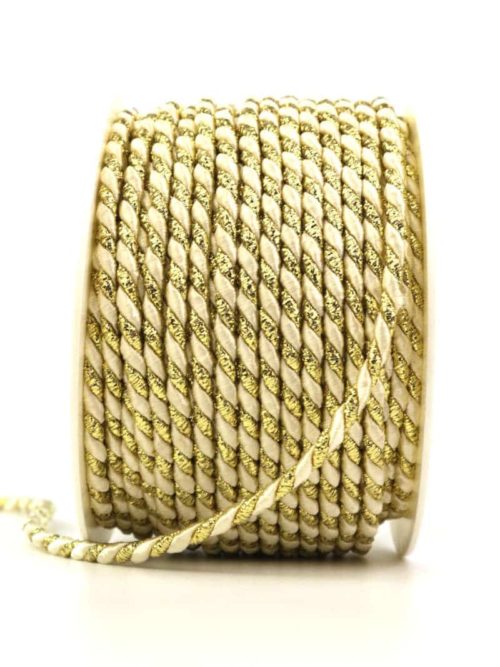 cord, 2-coloured cream-gold, 4 mm thick