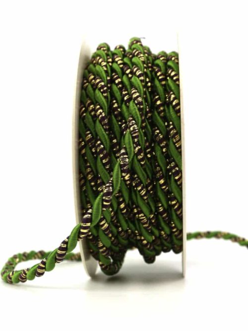 Cord, 2-coloured green-gold, 6 mm thick