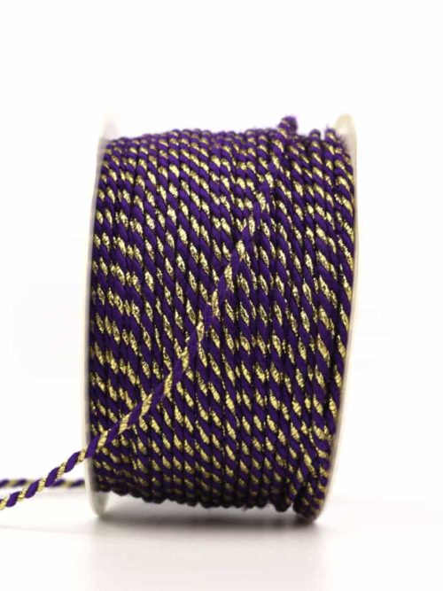 cord, 2-coloured purple-gold, 2 mm thick