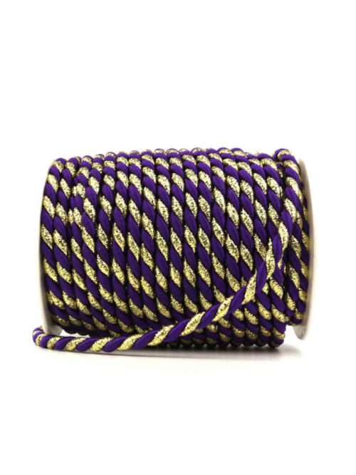 Cord, 2-coloured purple-gold, 6 mm thick