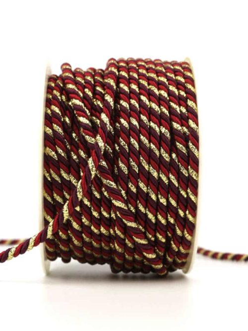cord, 3-coloured red-purple-gold, 4 mm thick