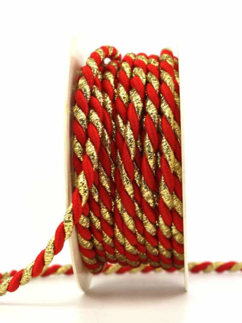 Cord, 2-coloured red-gold, 6 mm thick