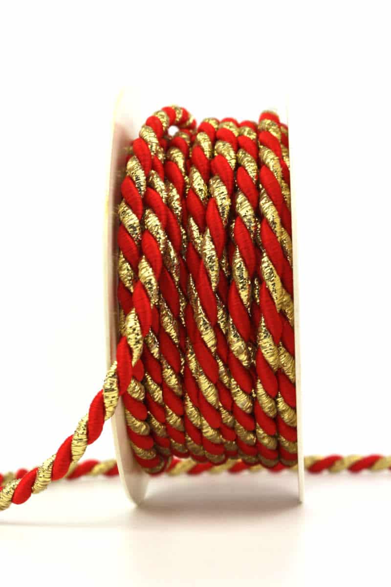 Cord, 2-coloured red-gold, 6 mm thick