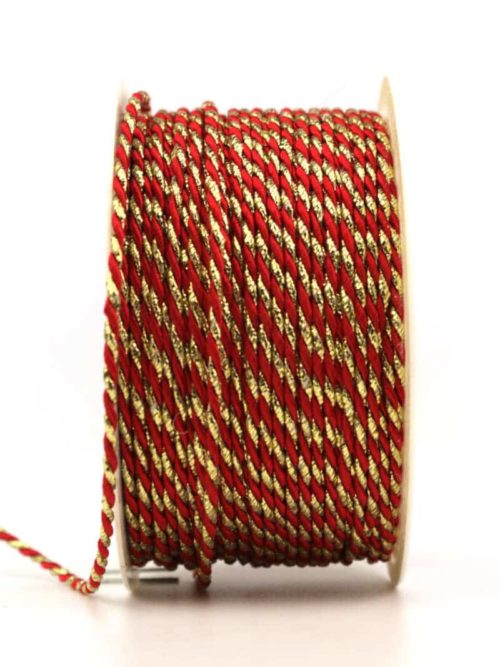 Cord, 2-coloured red-gold, 2 mm thick