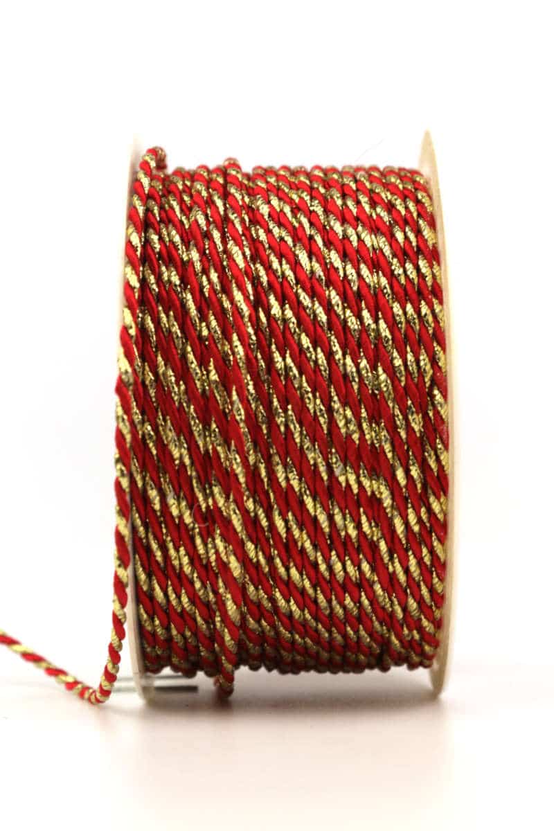 Cord, 2-coloured red-gold, 2 mm thick