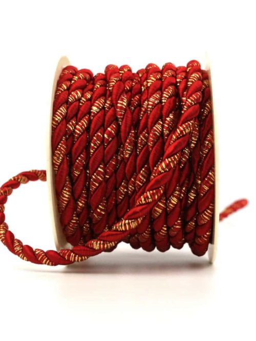 Cord, 2-coloured red-gold, 6 mm thick