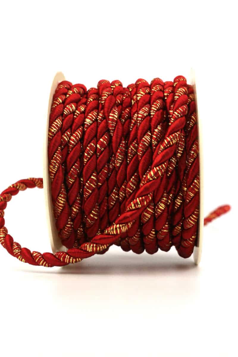 Cord, 2-coloured red-gold, 6 mm thick