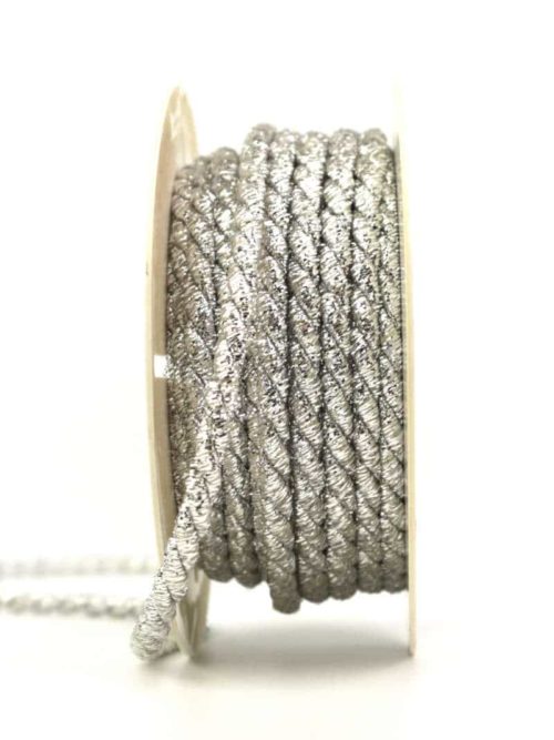 Cord, silver, 6 mm thick