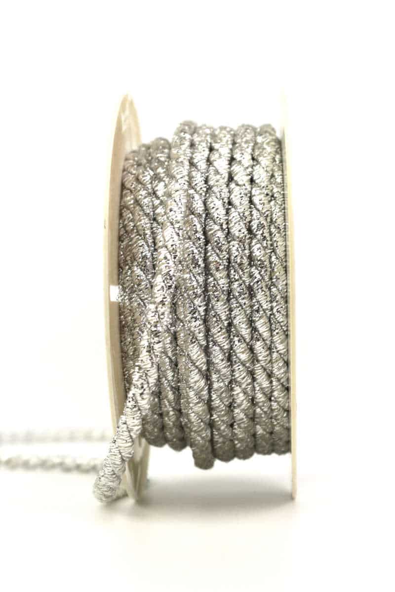 Cord, silver, 6 mm thick