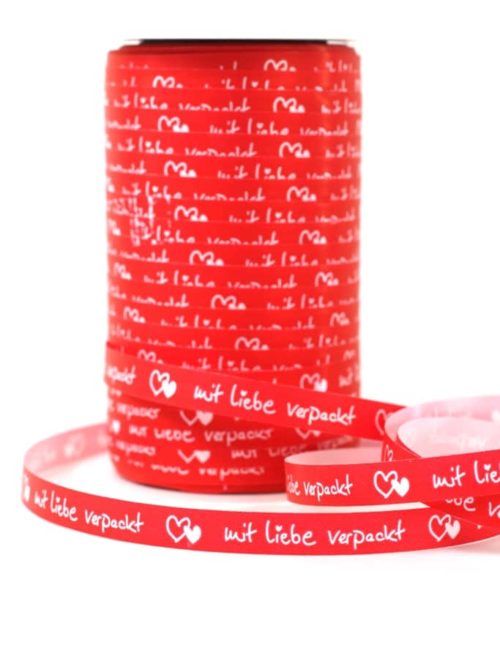 Poly-ribbon ribbon (crimp ribbon) 10 mm, packed with love