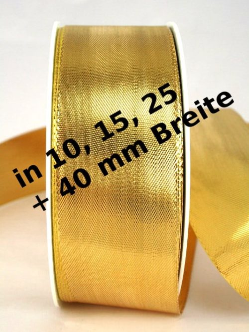 Lamé - band gold in 10, 15, 25 and 40 mm, without wire edge