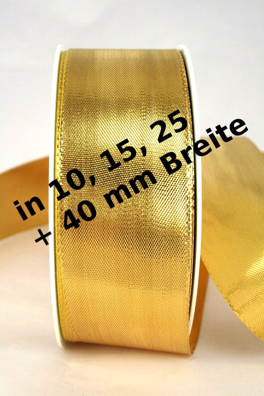 Lamé - band gold in 10, 15, 25 and 40 mm, without wire edge