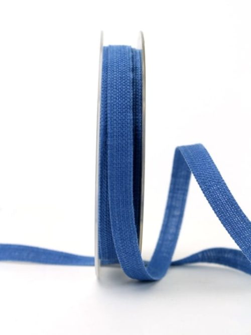 Linen ribbon jeans blue, 10 mm