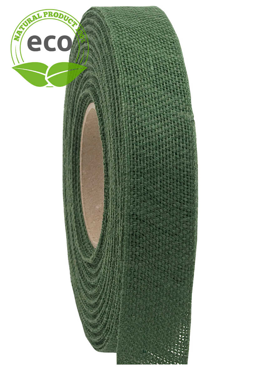 Nature Basic cloth binding, dark green, 25 mm wide, ECO