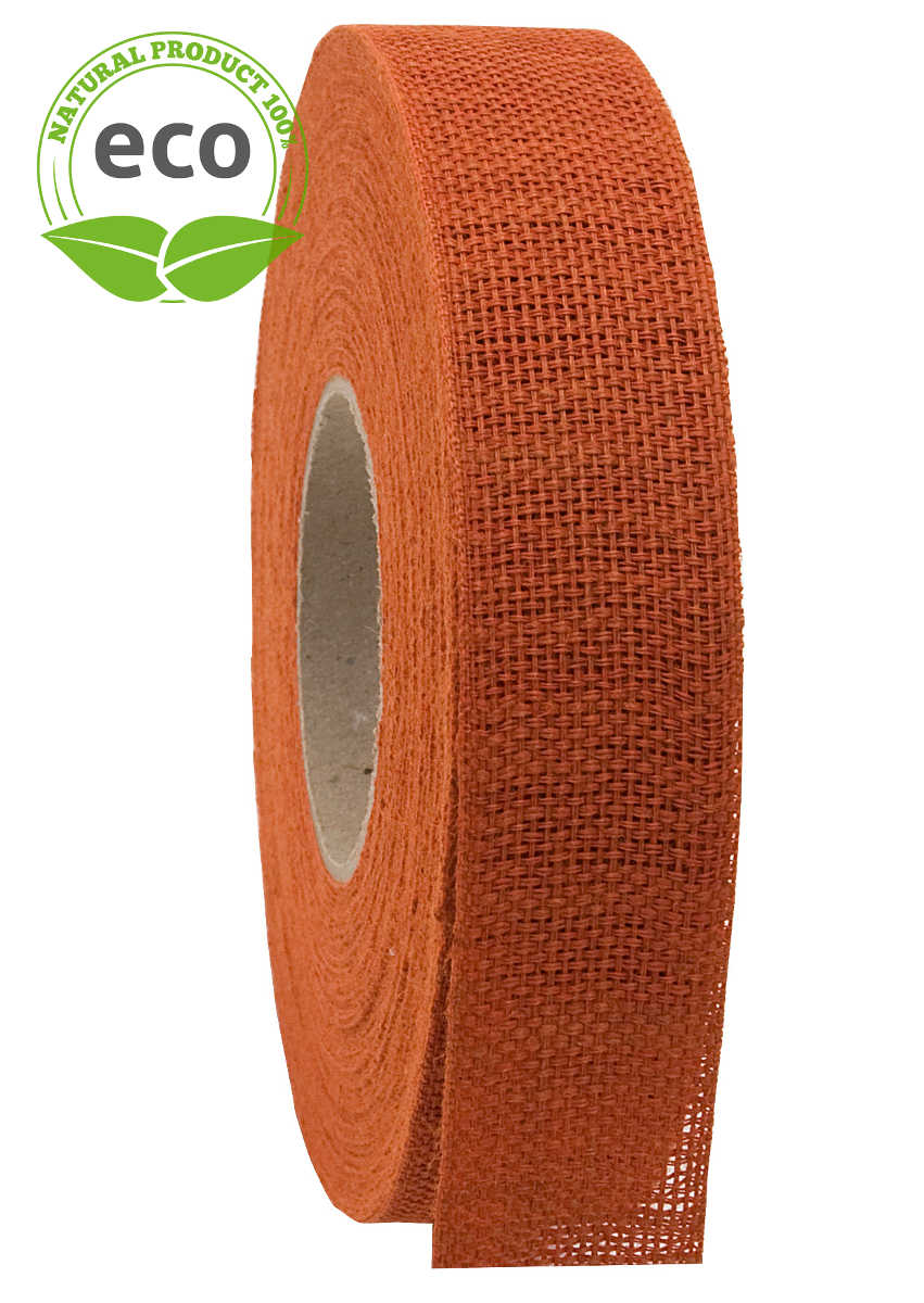 Nature Basic cloth ribbon, orange, 25 mm wide, ECO