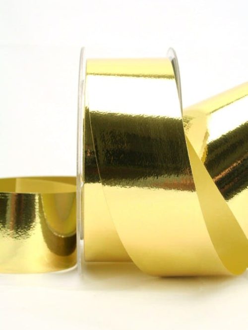 Weatherproof ribbon gold metallic, 40 mm