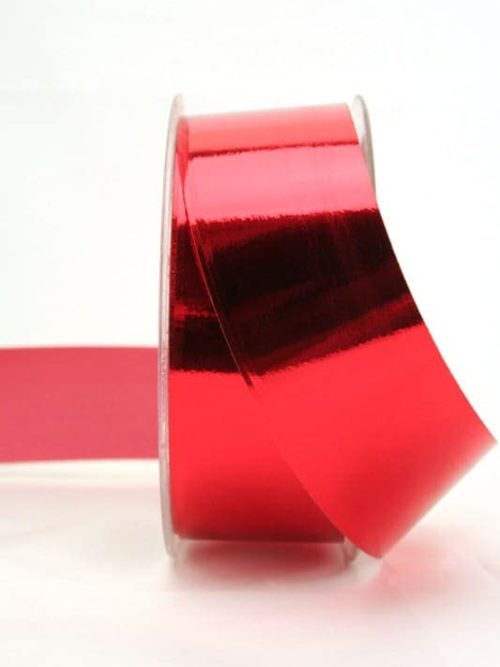 Weatherproof ribbon red metallic, 40 mm