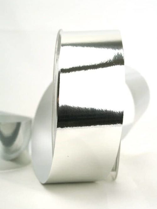 Weatherproof ribbon silver metallic, 40 mm