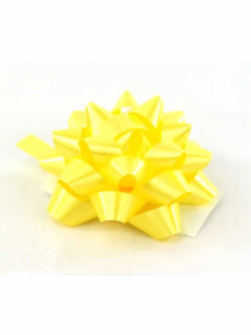 Polyband rosette, yellow, 60 mm, 25 pieces