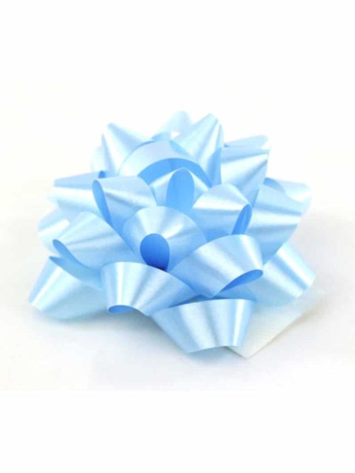Polyband rosette, light blue, 60 mm large, 25 pieces