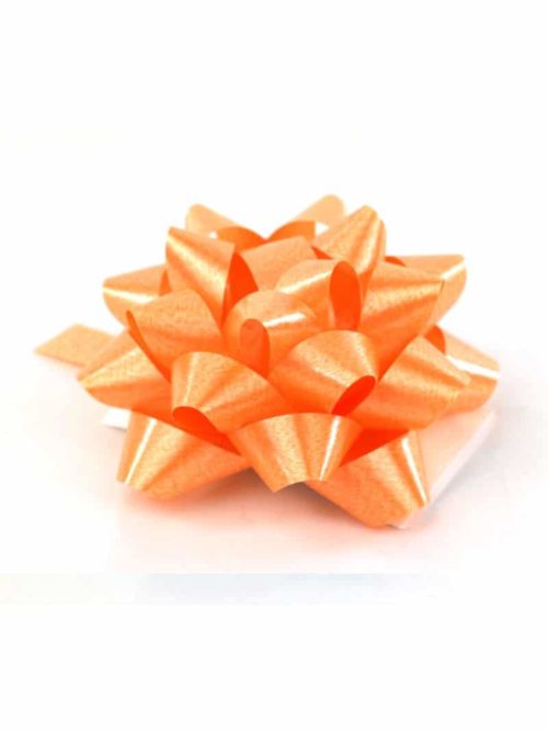 Polyband rosette, orange, 60 mm large, 25 pieces