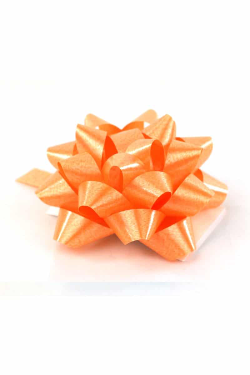 Polyband rosette, orange, 60 mm large, 25 pieces